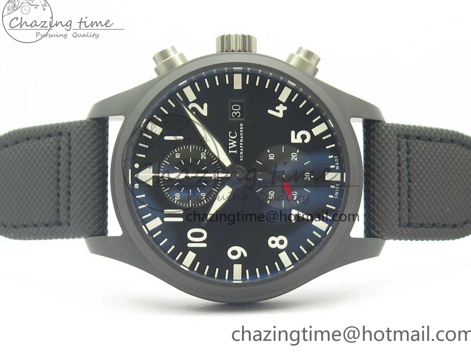 MIROTIME 0401 Modern PILOT IW389001 ZF 1:1 Best Edition Ceramic Case Black Dial on Nylon Strap A7750 (Same Function As Genuine) 7158